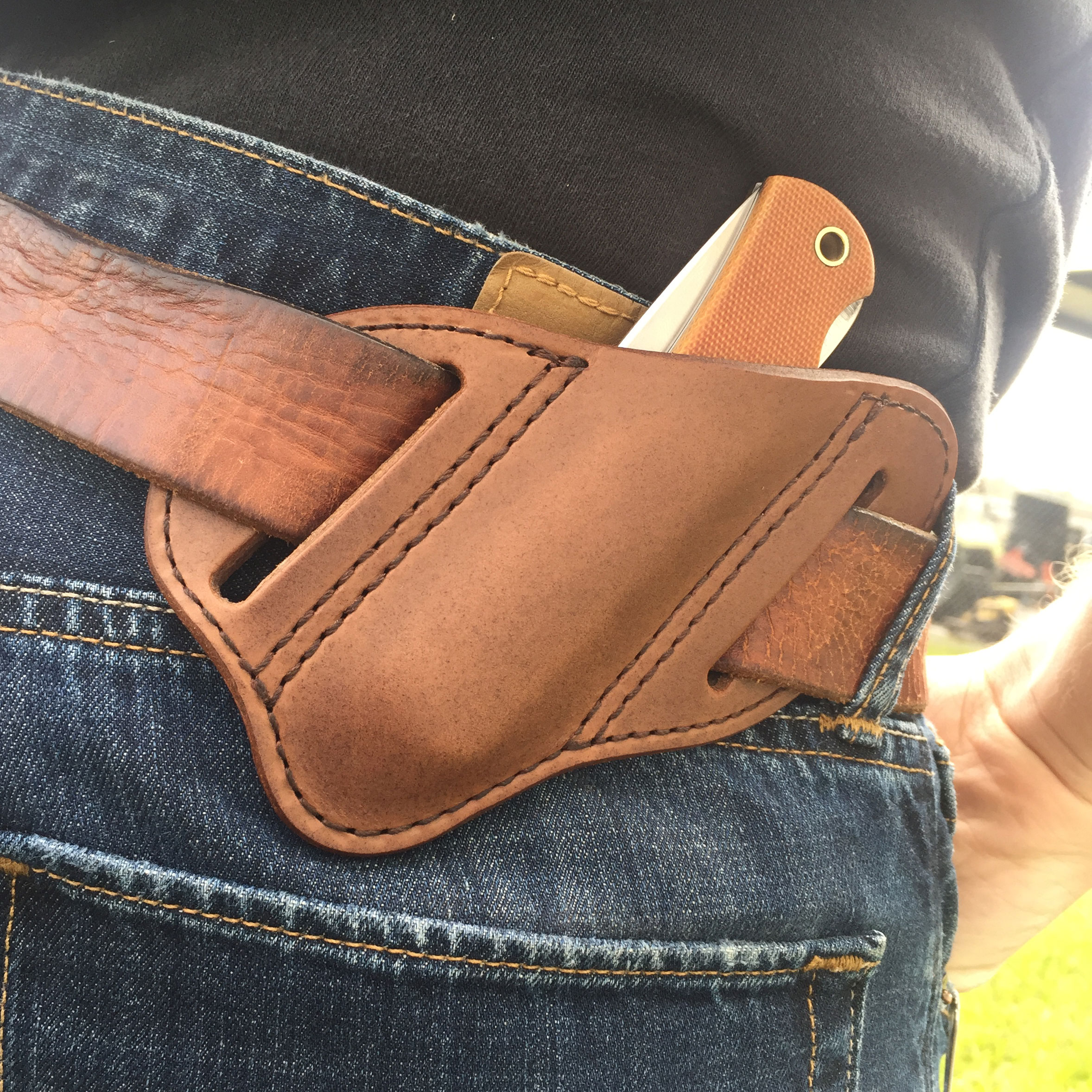 Knife Sheaths 7 in. belt sheath with snaps D9KS32 - Kentucky Leather and  Hides