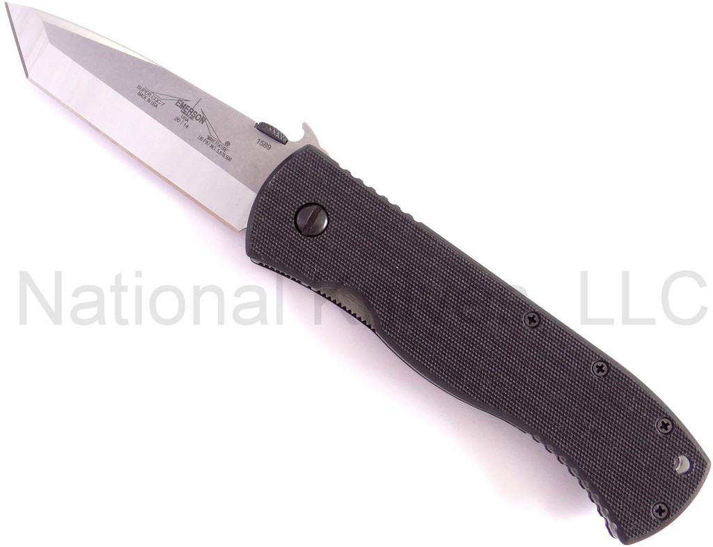 REFERENCE ONLY - Emerson Knives Super CQC-7BW SF Folding Knife, Satin 3.75" Plain Edge 154CM Blade, Black G-10 Handle, Emerson "Wave" Opener