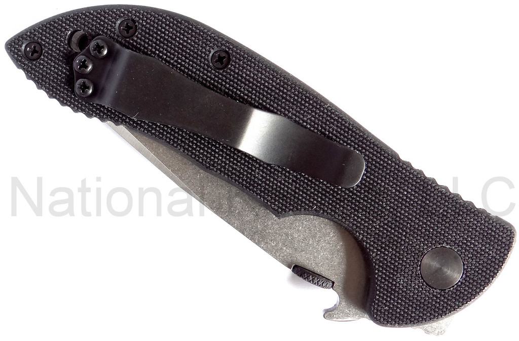 Emerson Knives Mini Commander SFS Folding Knife, Satin 3.4" Partially Serrated 154CM Blade, Black G-10 Handle, Emerson "Wave" Opener