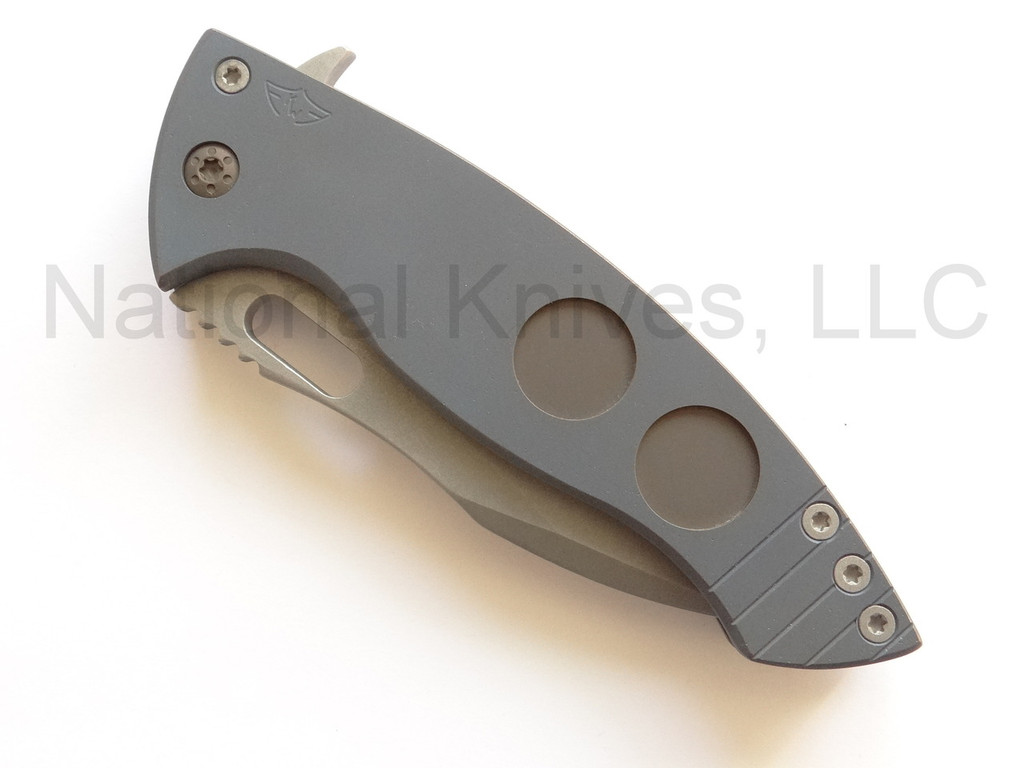 REFERENCE ONLY - Ferrum Forge Knife Works AFY Model 8 Folding Knife, 3.75" Plain Edge Z-FiNit Blade, Titanium Handle