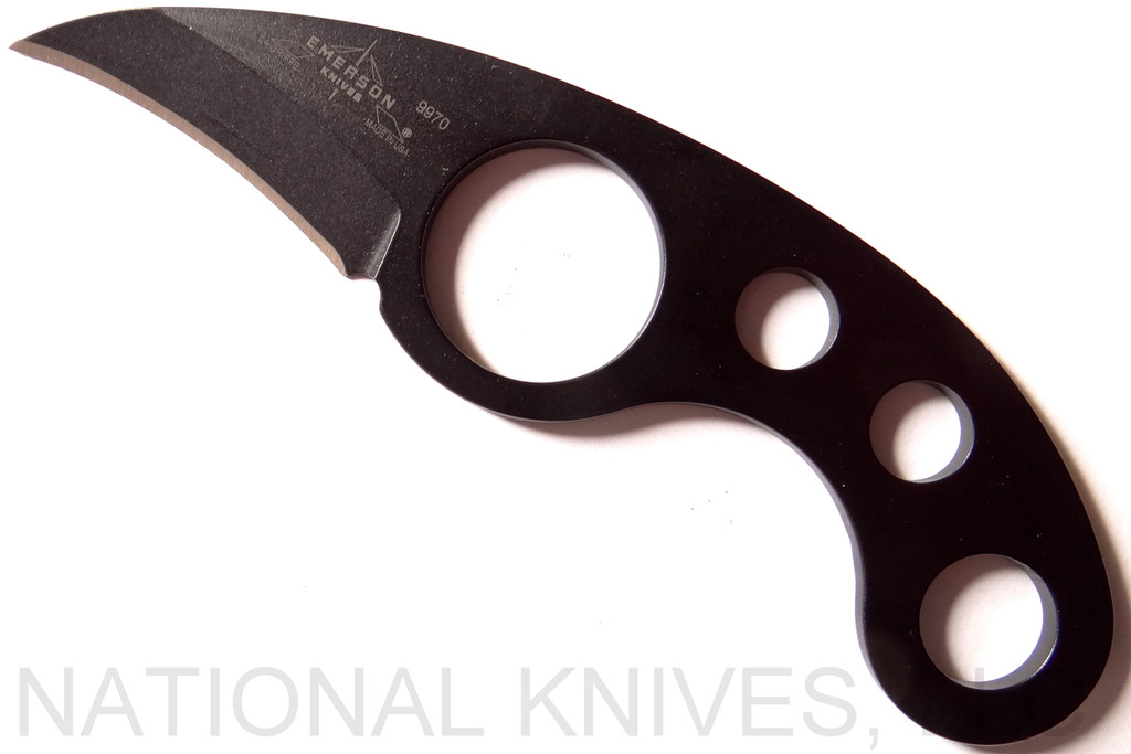 Emerson La Griffe BT Fixed Blade Knife, Black 1.7" Plain Edge 154CM Blade, Sheath