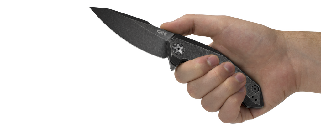 REFERENCE ONLY - Zero Tolerance 0095BW Flipper Folding Knife, Blackwashed 3.75" Plain Edge Blade, Blackwashed Titanium Handle