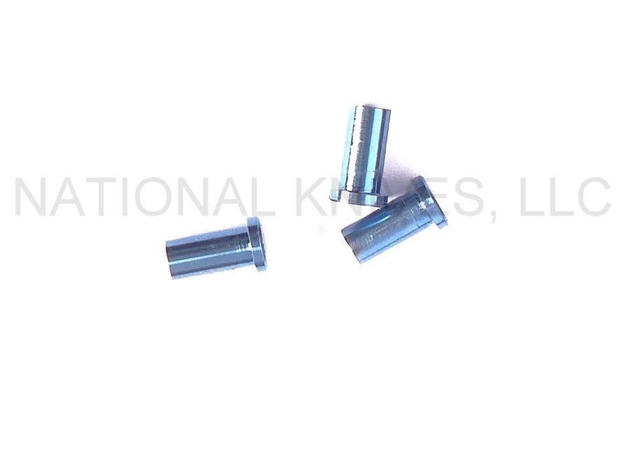 Rick Hinderer Knives Handle Nut Set to fit XM-18 3.0" - shown not installed on knife.  Stonewash blue titanium construction.  Model K213110100.