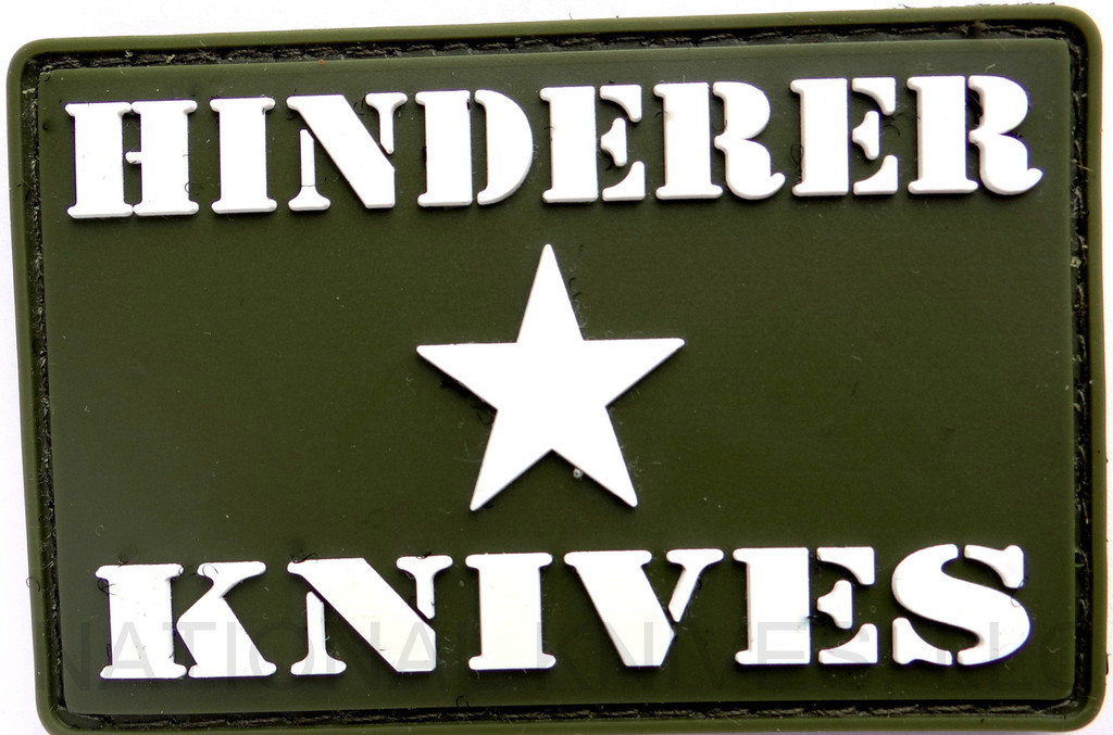 REFERENCE ONLY - Rick Hinderer Knives PVC Morale Patch, Green and White, Star