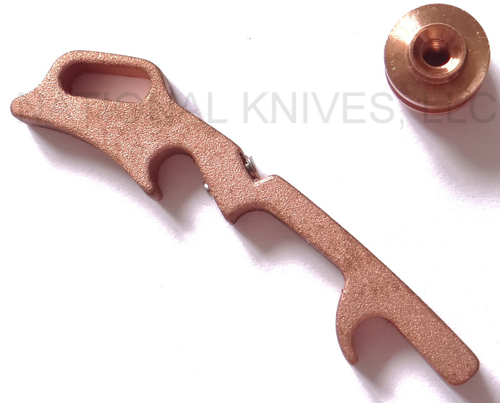 Rick Hinderer Knives Lanyard Hinderer Modular Backspacer System (HMBS) to fit XM-18 3.5" - shown not installed on knife.  Copper construction.  Model K4502106LN.