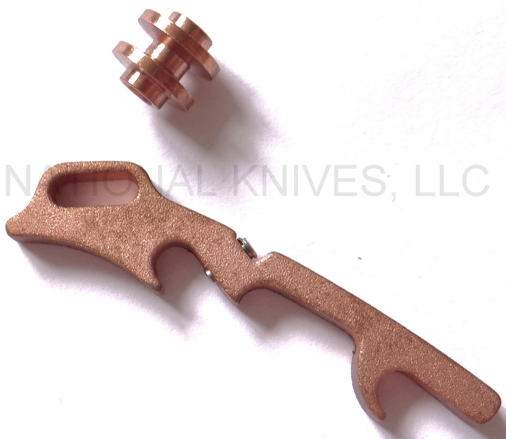 Rick Hinderer Knives Lanyard Hinderer Modular Backspacer System (HMBS) to fit XM-18 3.5" - shown not installed on knife.  Copper construction.  Model K4502106LN.