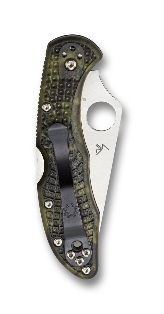 Spyderco Delica 4 Knife C11ZFPGR Plain Edge VG-10 Blade ZOME GREEN FRN Handle