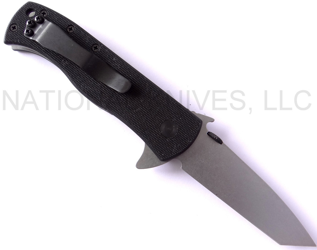 Emerson Knives CQC-7F SF Flipper Folding Knife, Satin 3.3" Plain Edge S35VN Blade, Black G-10 Handle, Emerson "Wave" Opener