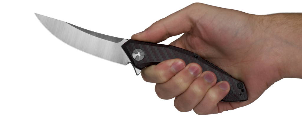 Zero Tolerance 0462 Folding Knife 3.7" 20CV Blade Black and Red Carbon Fiber