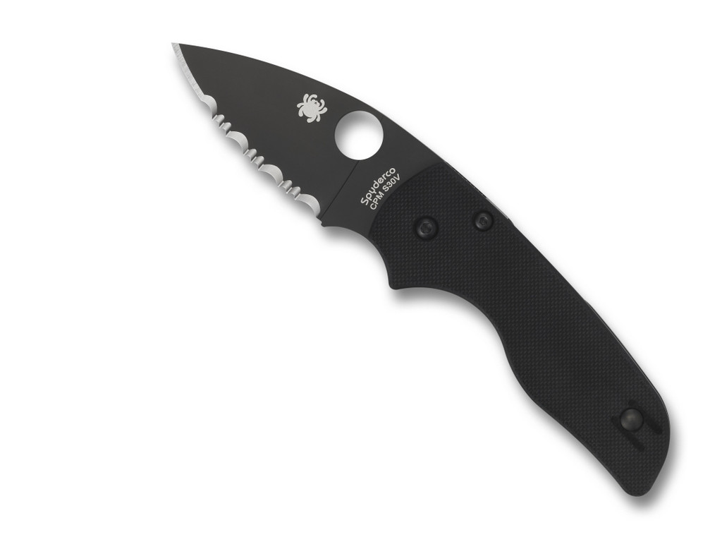 Spyderco Lil' Native Compression Lock Knife C230GSBBK Black Serrated S30V Blade