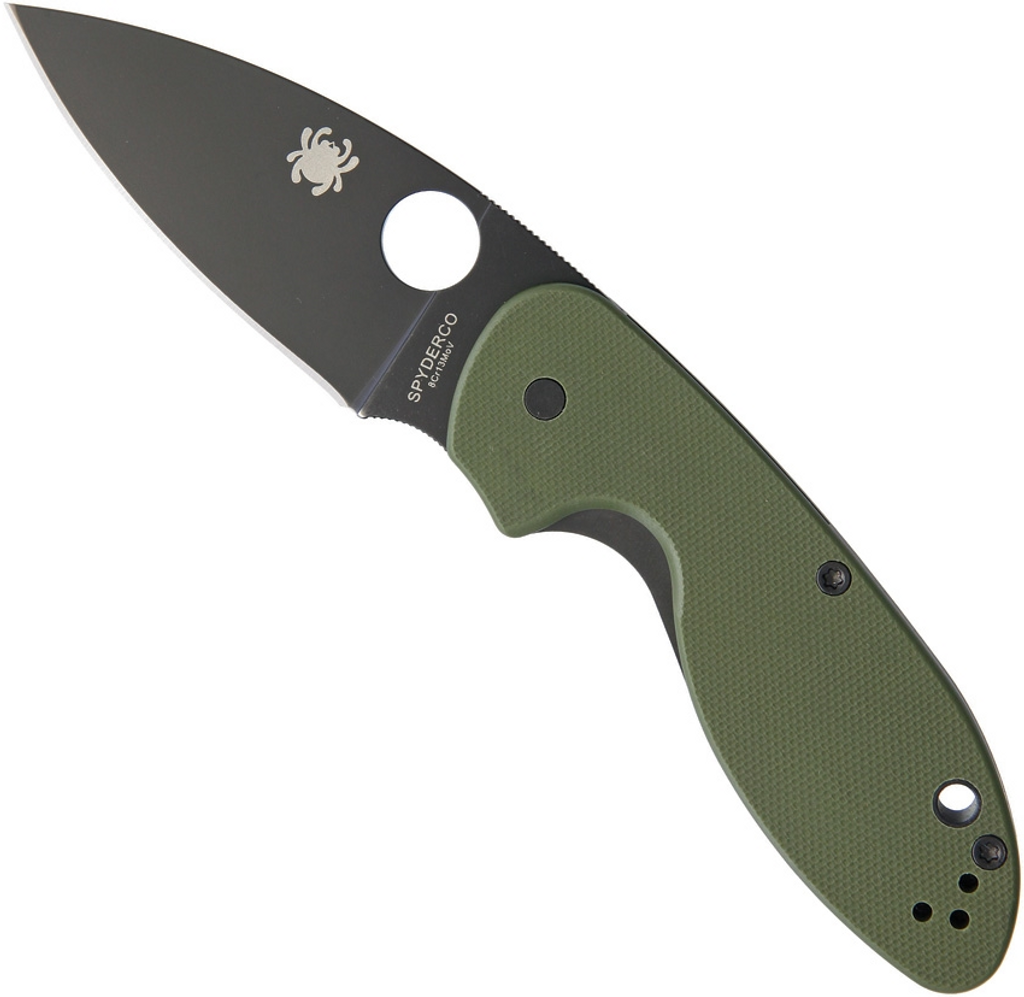 REFERENCE ONLY - Spyderco Efficient C216GPGRBK Knife Black PlainEdge Blade Green
