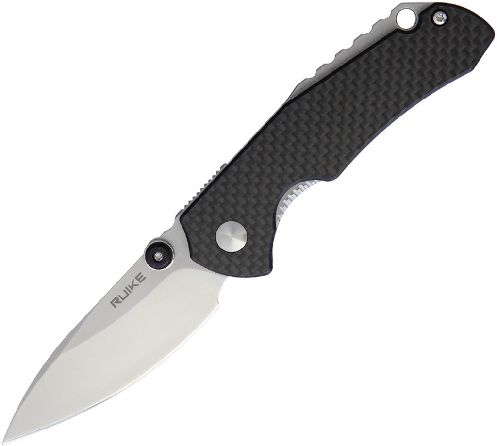 Ruike Knives P671-CB Folding Knife 2.71" Blade Black Carbon Fiber - G10 Laminate