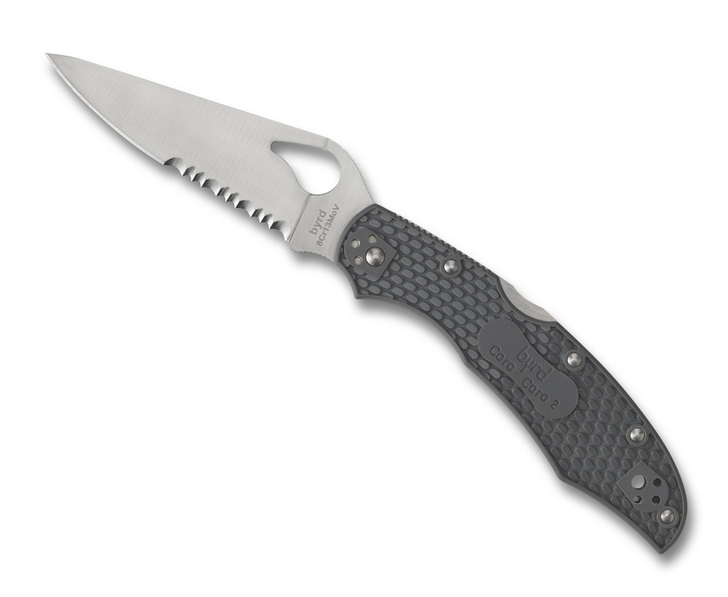 Byrd Cara Cara 2 Folding Knife BY03PSGY2 3.75" Combo Edge Blade Gray FRN Handle