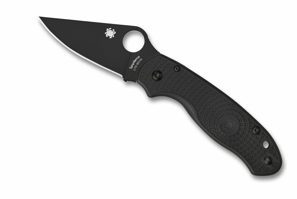 Spyderco Para 3 Lightweight Knife C223PBBK Black Plain Edge BD1N Blade Black FRN