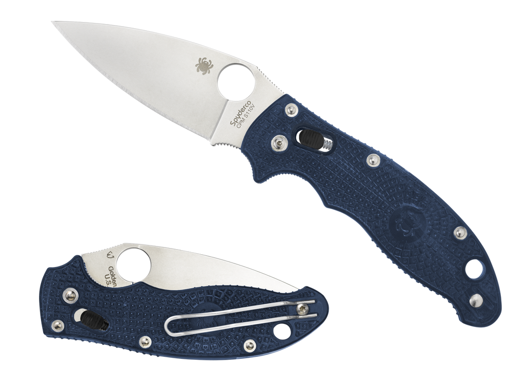 Spyderco Manix 2 Folding Knife C101PDBL2 Plain Edge S110V Blade Dark Blue FRCP