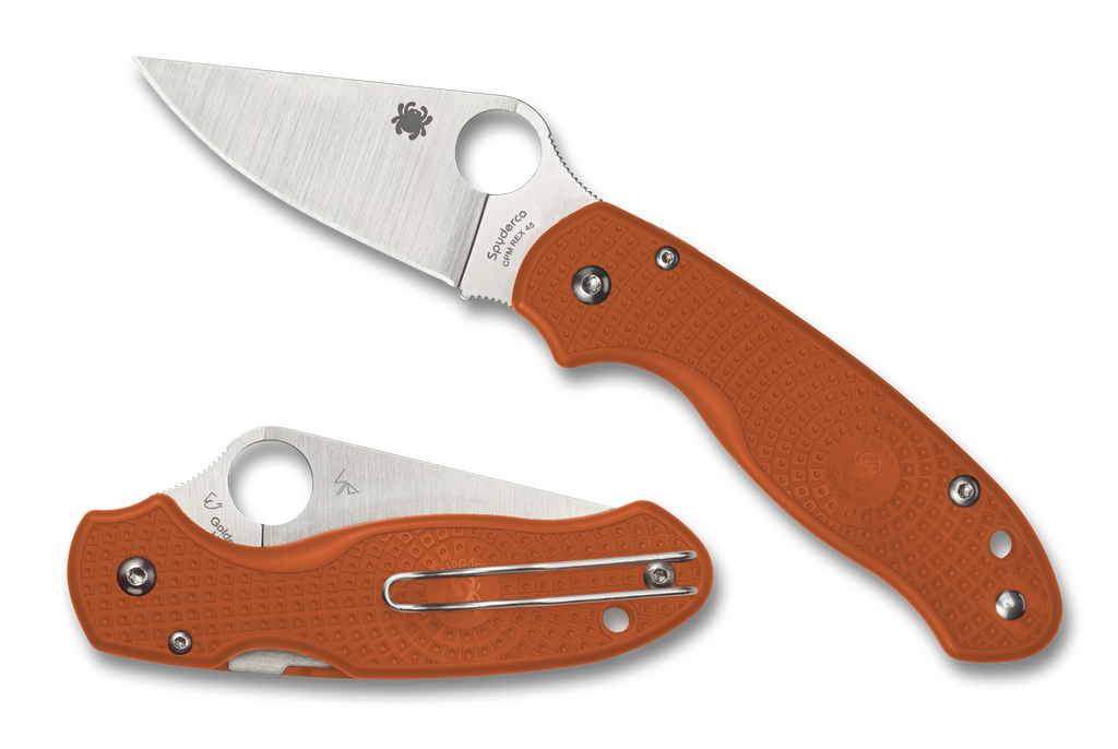 REFERENCE ONLY - Spyderco Para 3 LTWT Sprint Run C223PBORE REX 45 Blade Orange