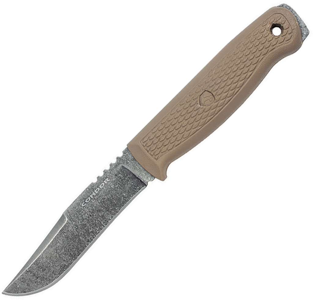 Condor Tool & Knife Bushglider Fixed Blade Knife CTK3948-4.2HC 1095 Blade - Tan