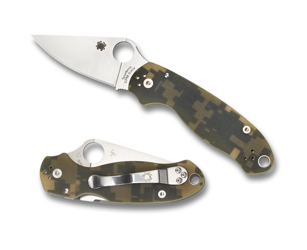 REFERENCE ONLY - Spyderco Para 3 Folding Knife C223GPCMO Satin Plain Edge S30V Blade Digi Camo