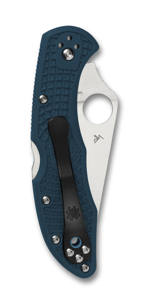 Spyderco Delica 4 Knife C11FPK390 2.9" Plain Edge K390 Blade Blue FRN Handle