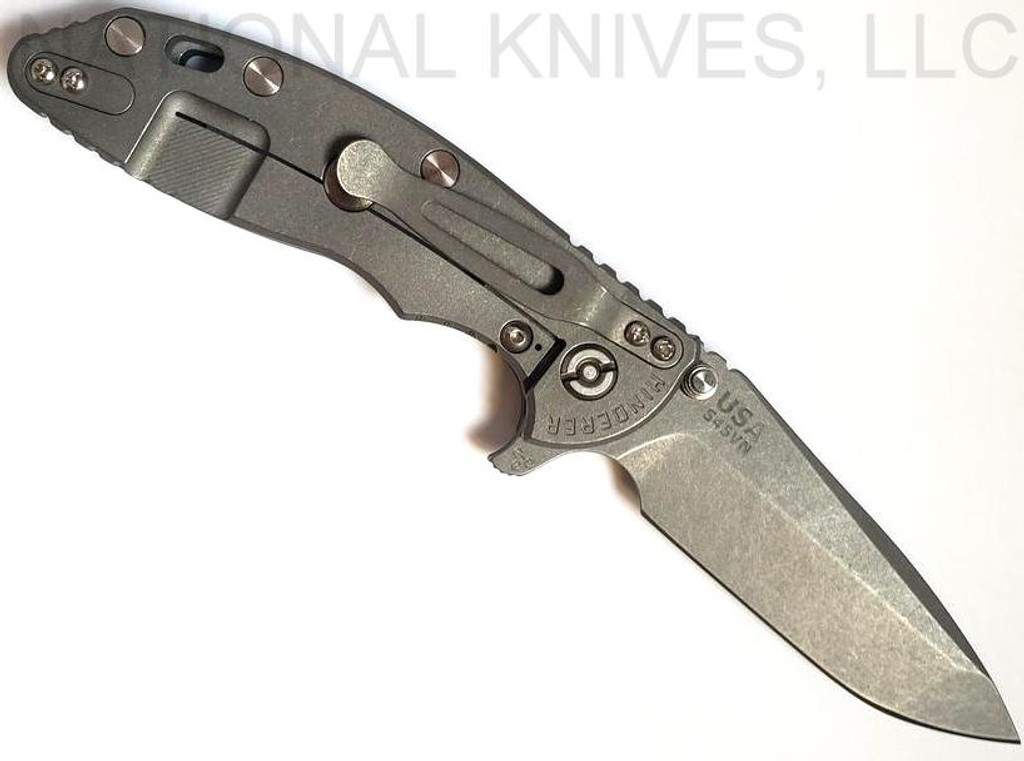 Rick Hinderer Knives XM-18 Spanto Folding Knife Working Finish 3.5" S45VN OD G10