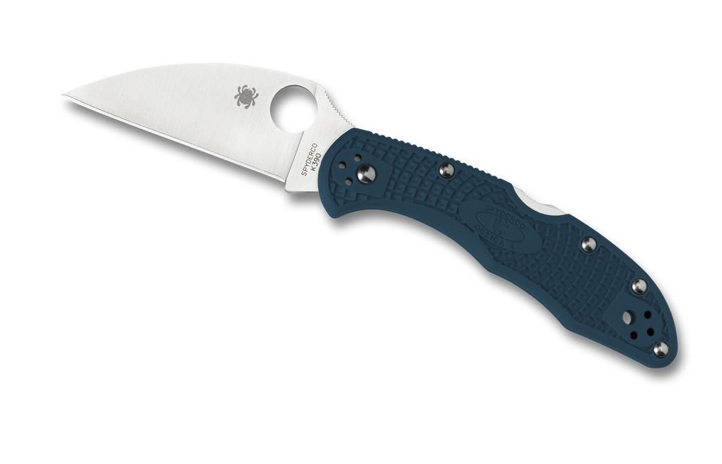 Spyderco Delica 4 Wharncliffe Knife C11FPWK390 2.87" PlainEdge K390 Blade Blue