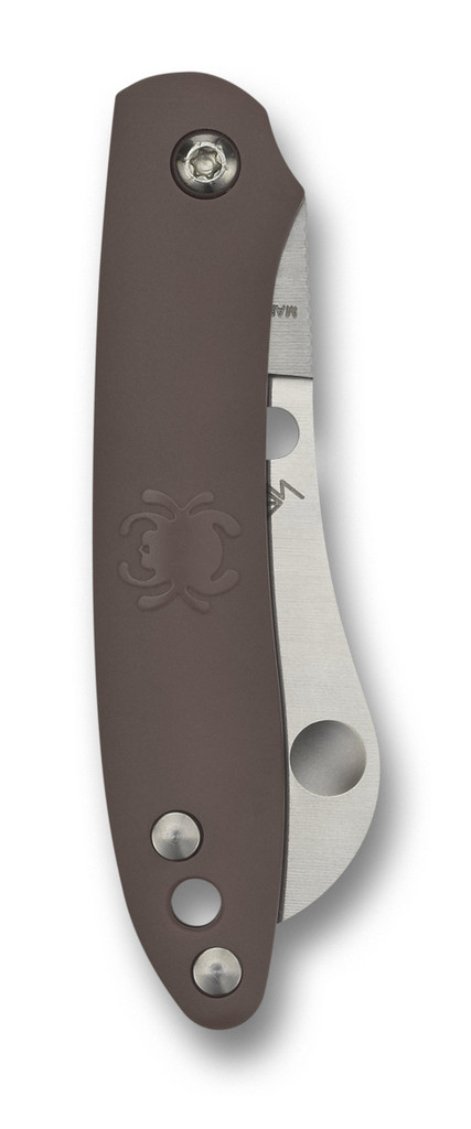 Spyderco Roadie Slipit Folding Knife C189PBN Plain Edge N690Co Blade Brown FRN