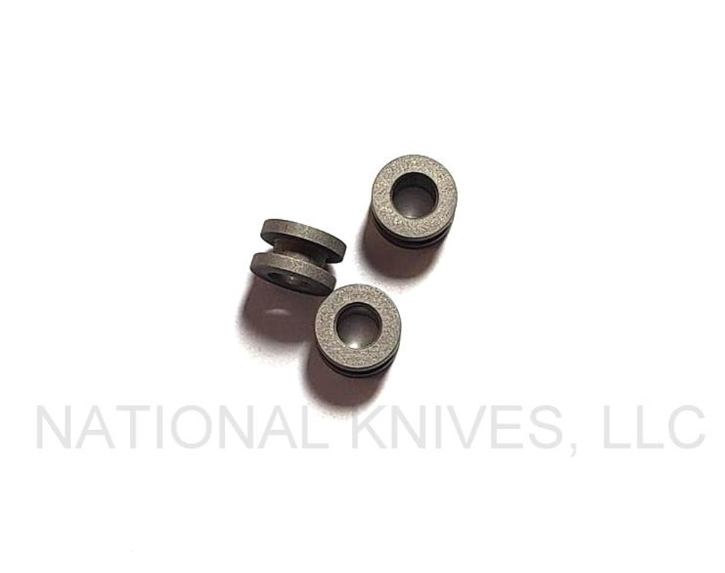 Rick Hinderer Knives Standoffs to fit XM-24 - shown not installed on knife.  Working Finish stainless steel construction.  Model K2203102WF.