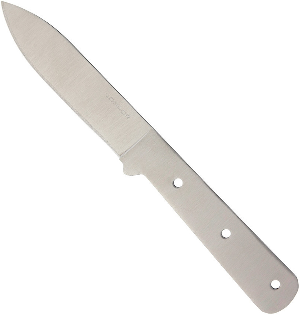 Condor Tool and Knife Kephart Blade Blank - obverse shown.  1075 steel plain edge blade.  No handle.  Model CB247-4.5HC.