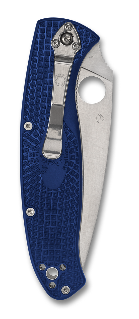 Spyderco Resilience LTWT Knife C142PSBL Satin 4.2" S35VN ComboEdge Blade Blue