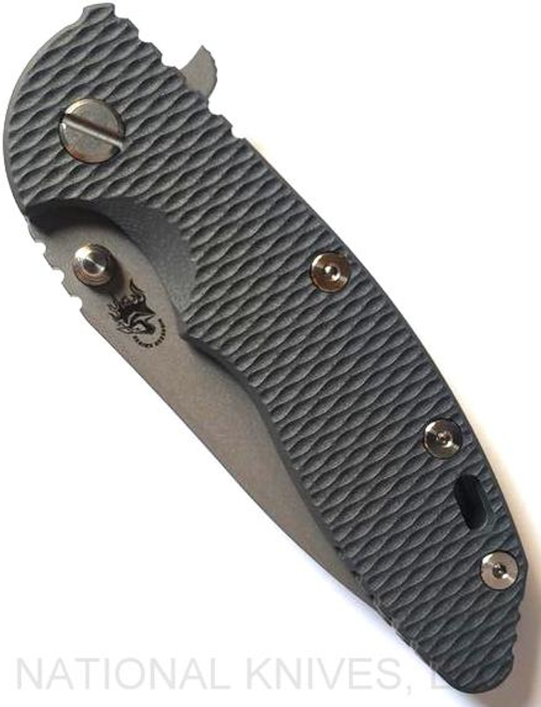 Rick Hinderer Knives XM-18 Slicer Folding Knife, Working Finish 3.5" Plain Edge 20CV Blade, Working Finish Lock Side, Gray G-10 Handle - Tri-Way Pivot