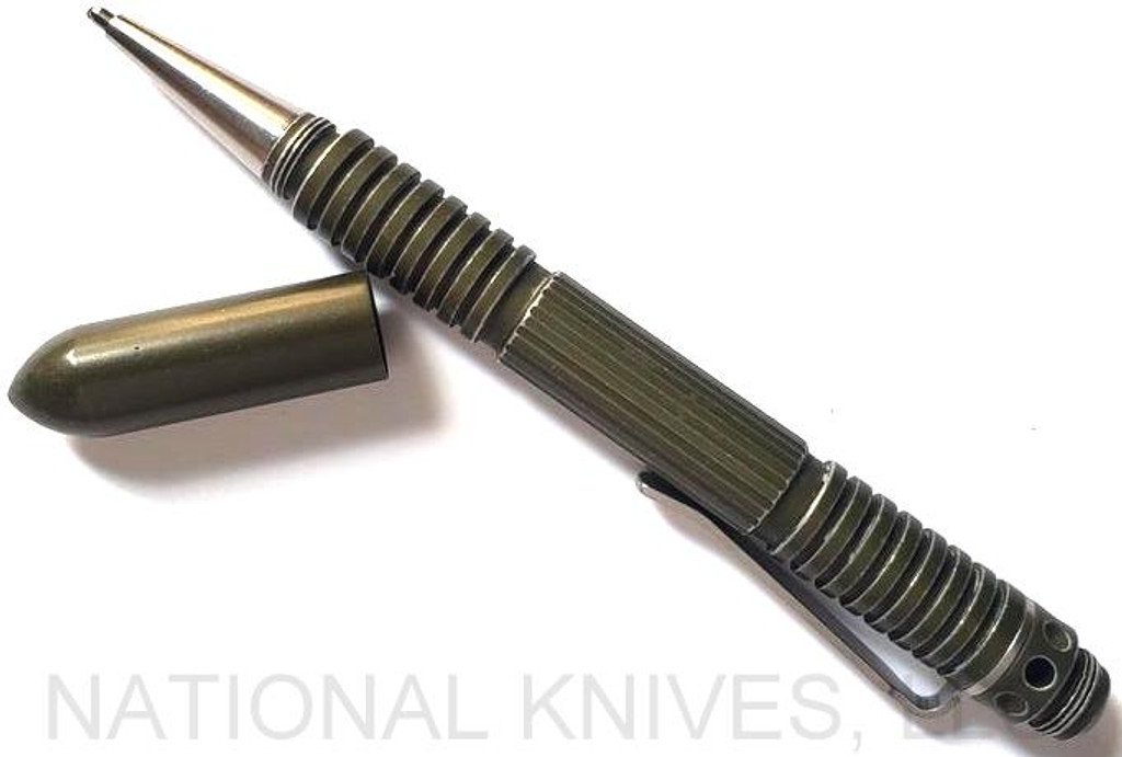 Rick Hinderer Knives Extreme Duty Ink Pen - Aluminum - Battled OD Green