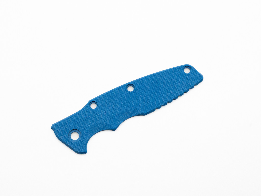 Rick Hinderer Knives Textured G-10 handle scale to fit Eklipse 3.5" - shown obverse.  Blue. 