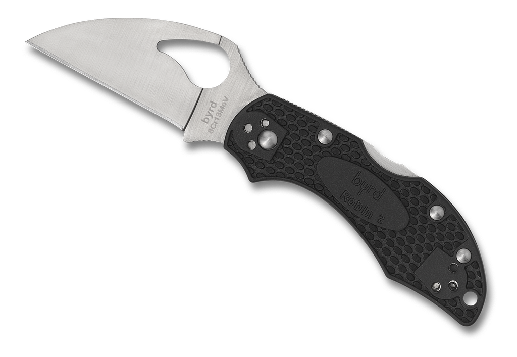 Byrd Robin 2 Wharncliffe Knife BY10PBKWC2 2.35" PlainEdge Blade Black FRN Handle