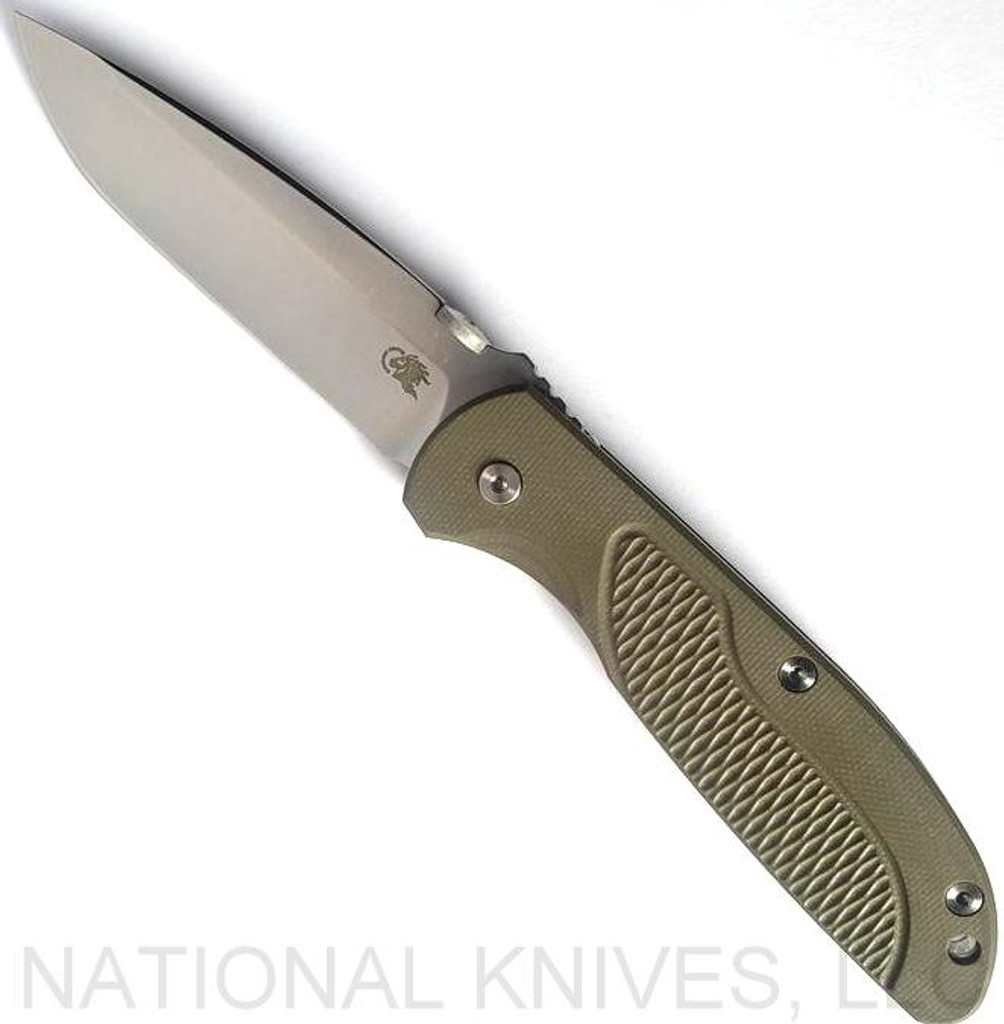 Rick Hinderer Knives Firetac Spanto Knife Stonewash 20CV Blade SW L/S OD Green