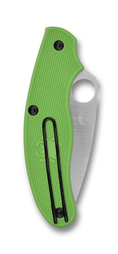 Spyderco UK Penknife Salt Slipit Knife C94PGR Leaf PlainEdge LC200N Blade Green