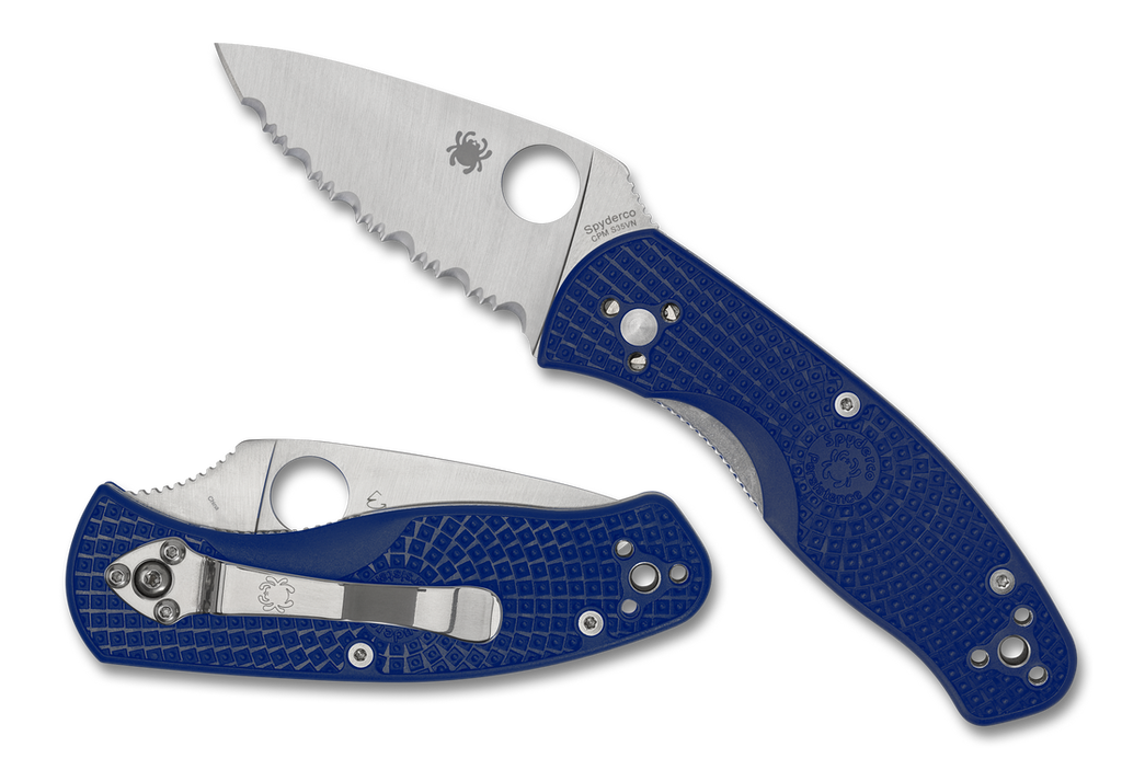 Spyderco Persistence Lightweight Knife C136SBL 2.75" Serrated S35VN Blade Blue