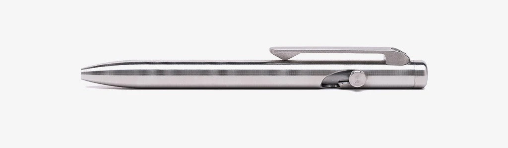 Tactile Turn Slim Bolt Action ink pen.  Overall length is 4.4" and features titanium construction.  Model 10-SB3-TTM-TTM.