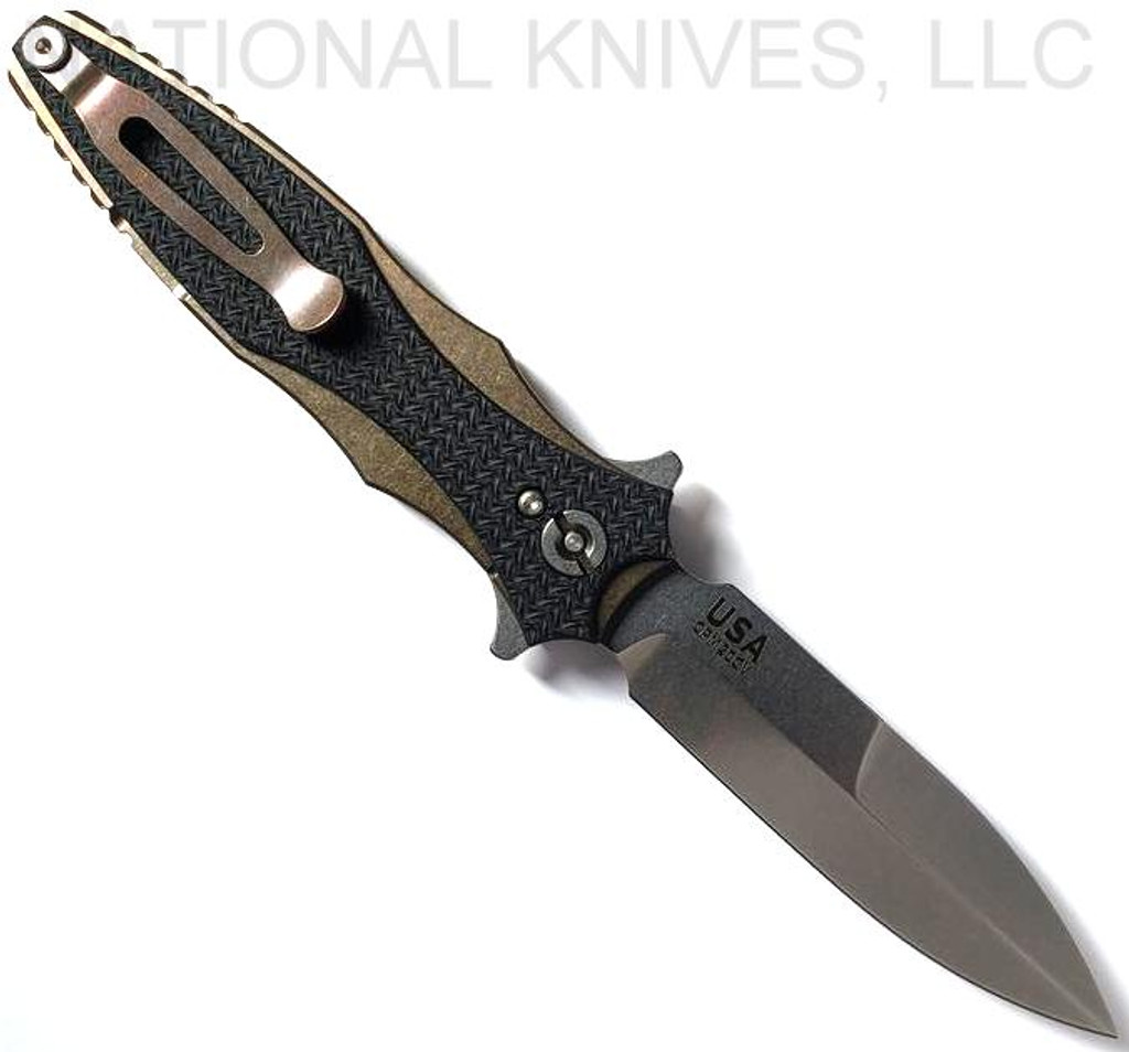 Rick Hinderer Knives Maximus Bayonet Grind Stonewash 20CV SW Bronze Black G-10