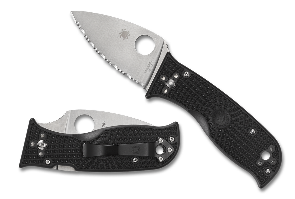 Spyderco Lil' Temperance 3 Lightweight Knife C69SBK3 Serrated VG-10 Blade Black