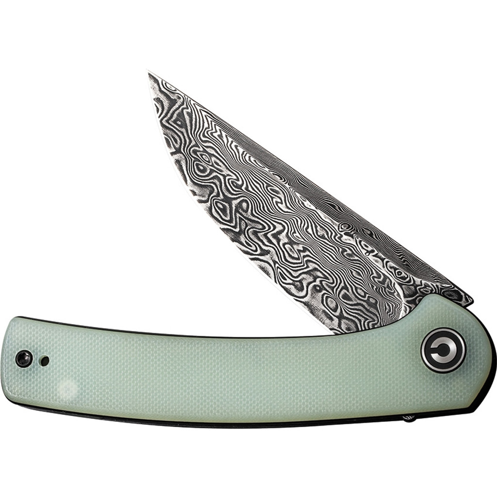 CIVIVI Mini Asticus Folding Knife C19026B-DS1 Damascus Blade Natural G-10 Handle