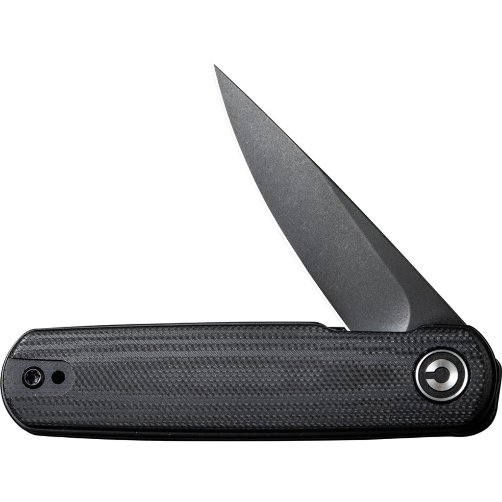 CIVIVI Lumi Front Flipper Knife C20024-4 Black Stonewash 14C28N Blade Black G-10