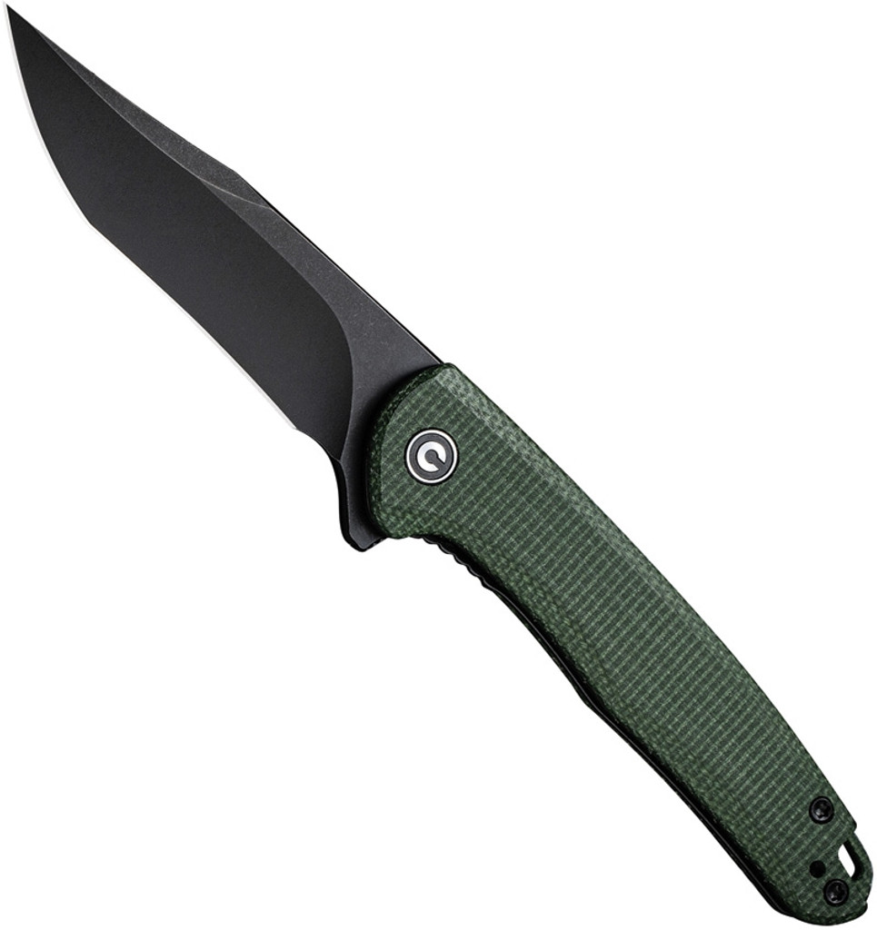 CIVIVI Mini Sandbar Knife C20011-3 Black Stonewash Nitro-V Blade Green Micarta