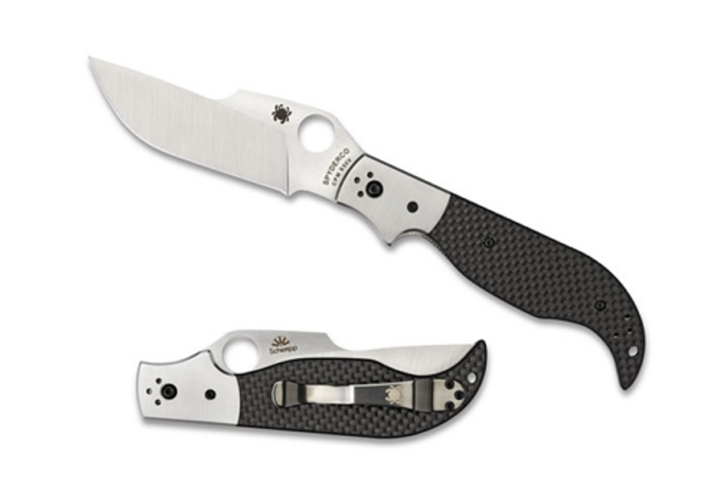 REFERENCE ONLY - Spyderco Navaja C147CFP Folding Knife, 3-7/8" Plain Edge Blade, Black Carbon Fiber and G-10 Laminate Handle