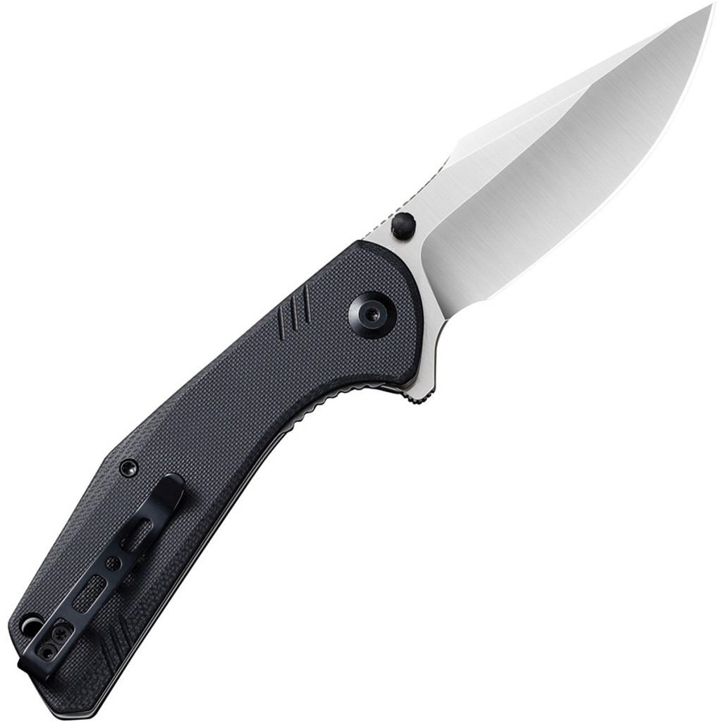 Sencut Actium Folding Knife SA02B Satin D2 Steel Blade Liner Lock Black G-10
