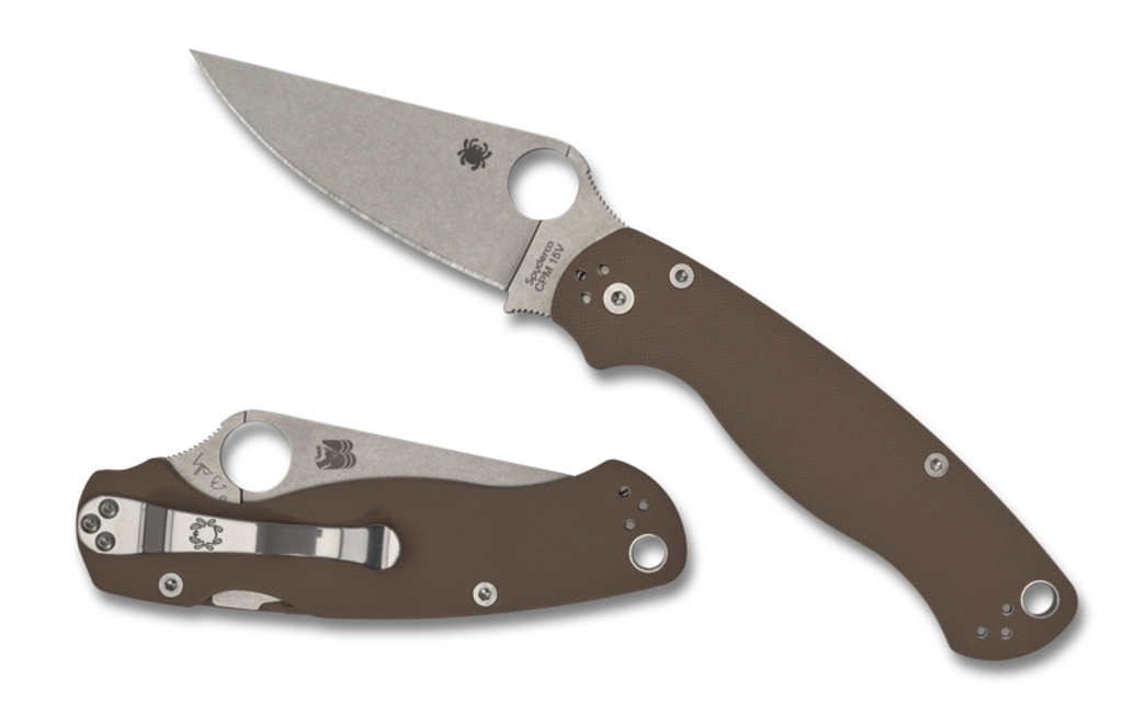 REFERENCE ONLY- Spyderco Paramilitary 2 Sprint Run C81GPBN15V2 CPM-15V Brown G10