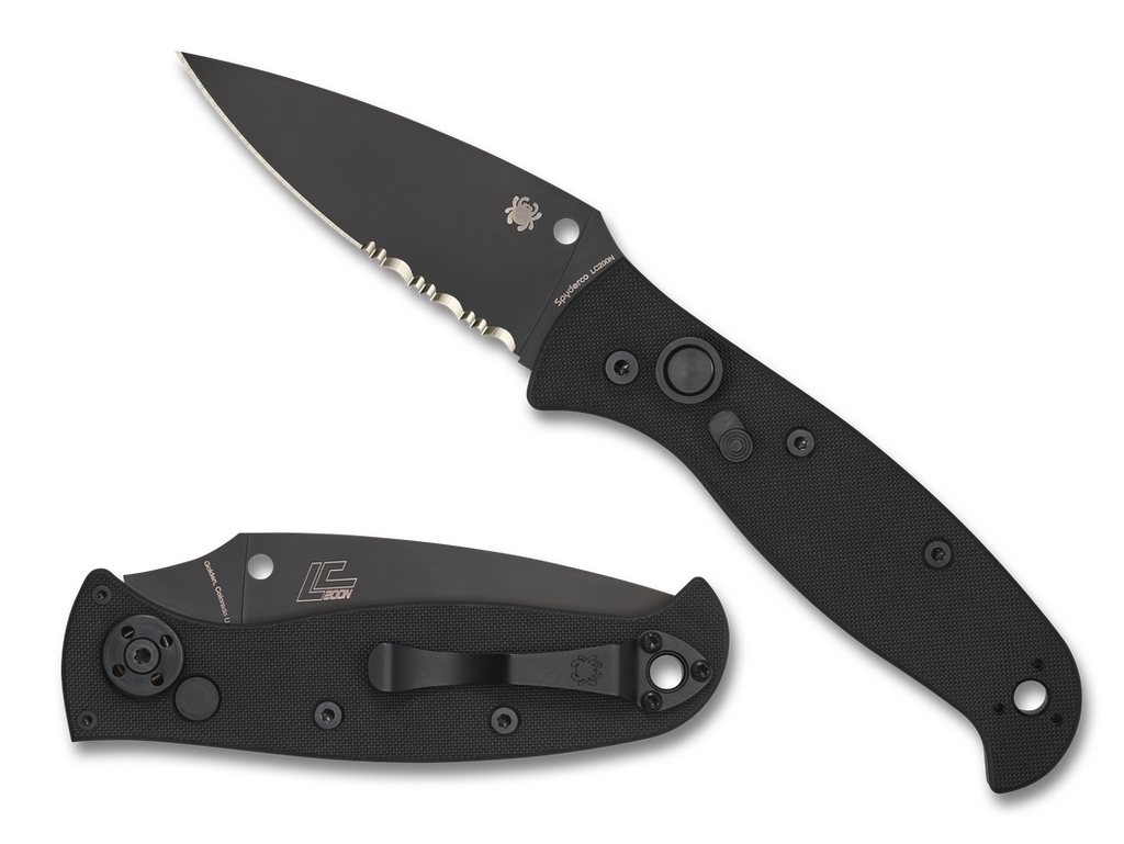 Spyderco Autonomy 2 Automatic Knife C165GPSBBK2 ComboEdge LC200N Blade Black G10