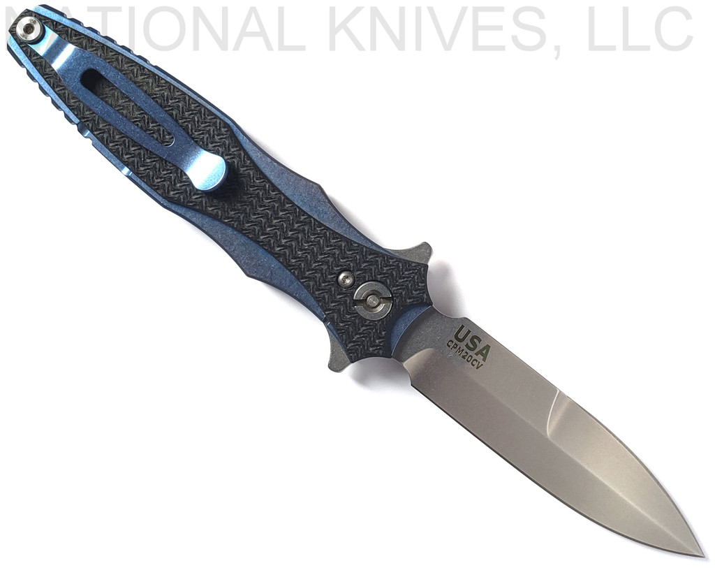 Rick Hinderer Knives Maximus Bayonet Grind Stonewash 20CV SW Blue Black G-10