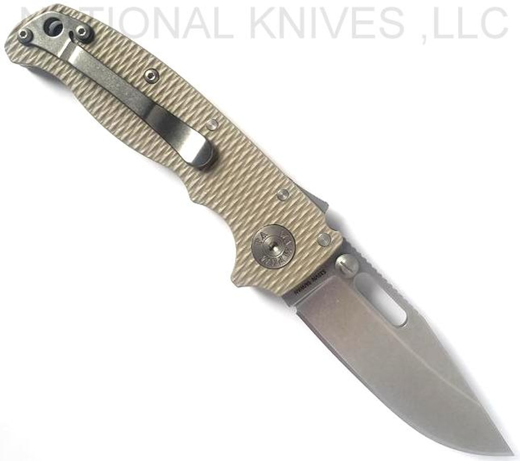 Demko Knives AD-20.5 Clip Point Knife SW 3" CPM-S35VN Blade Coyote Tan G-10