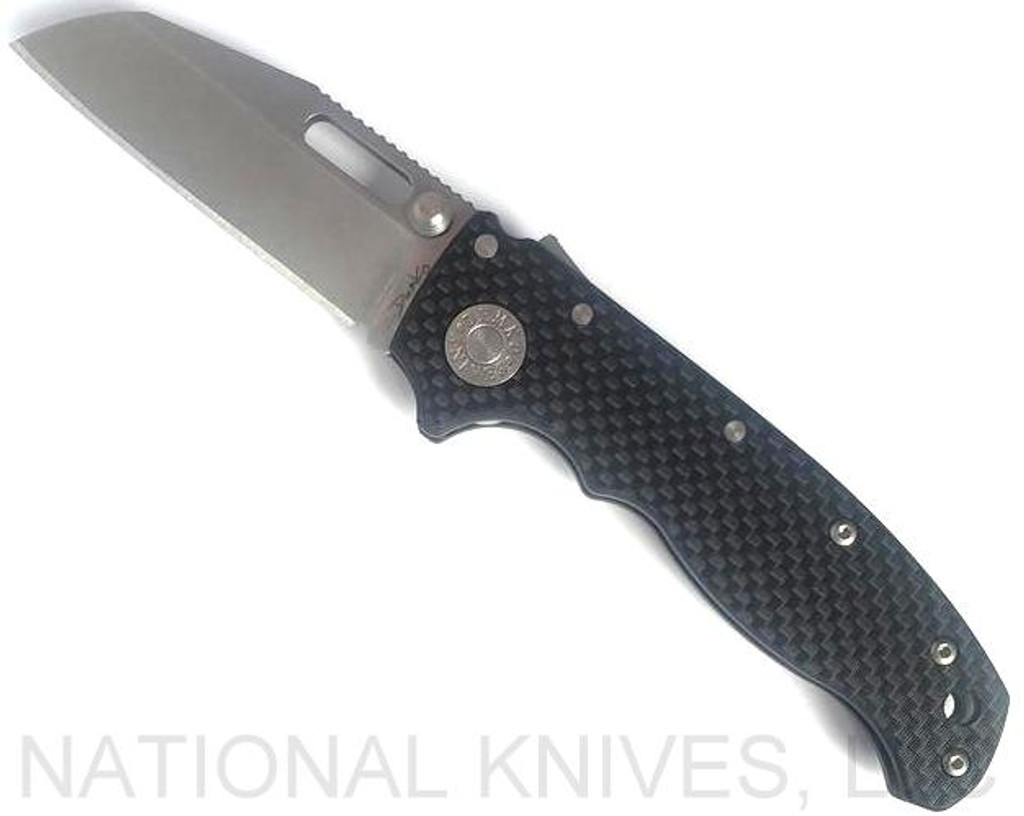 Demko Knives AD-20.5 Sharksfoot Knife Stonewash 3" CPM-S35VN Blade Carbon Fiber