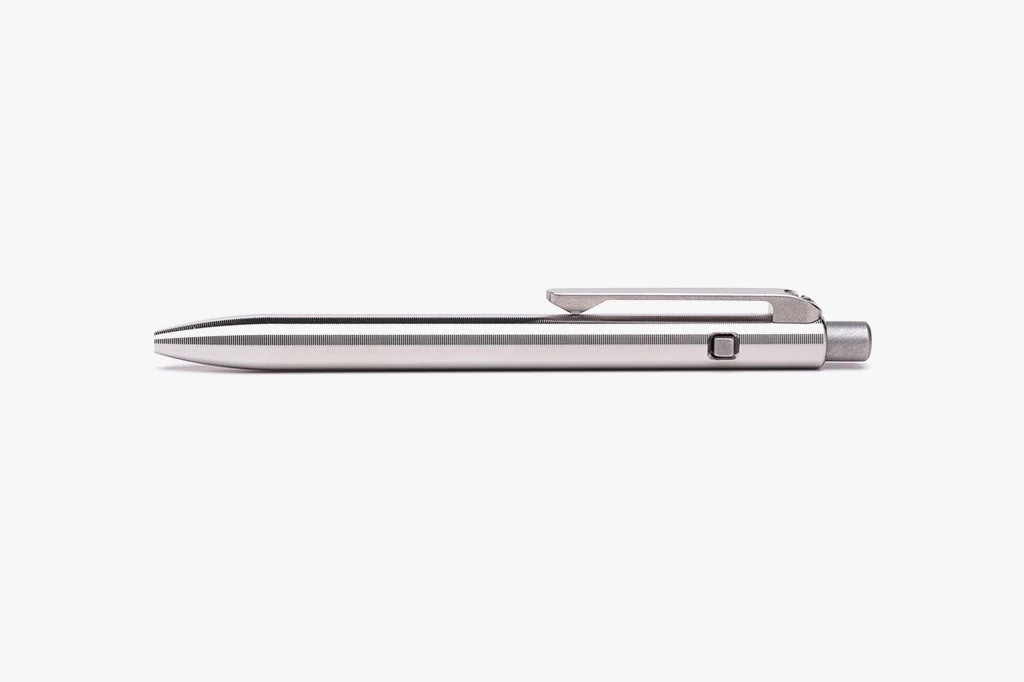 Tactile Turn SLIM Side Click Ink Pen - Titanium - Mini (4.6") - New Style Clip